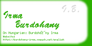 irma burdohany business card